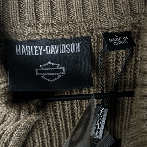 NWT Harley Davidson Willie G Skull wool blend zip up sweater large - Picture 11 of 15